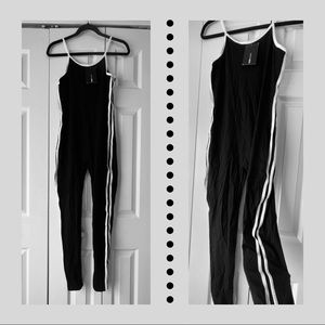 BRAND NEW White/Black Striped Jumpsuit